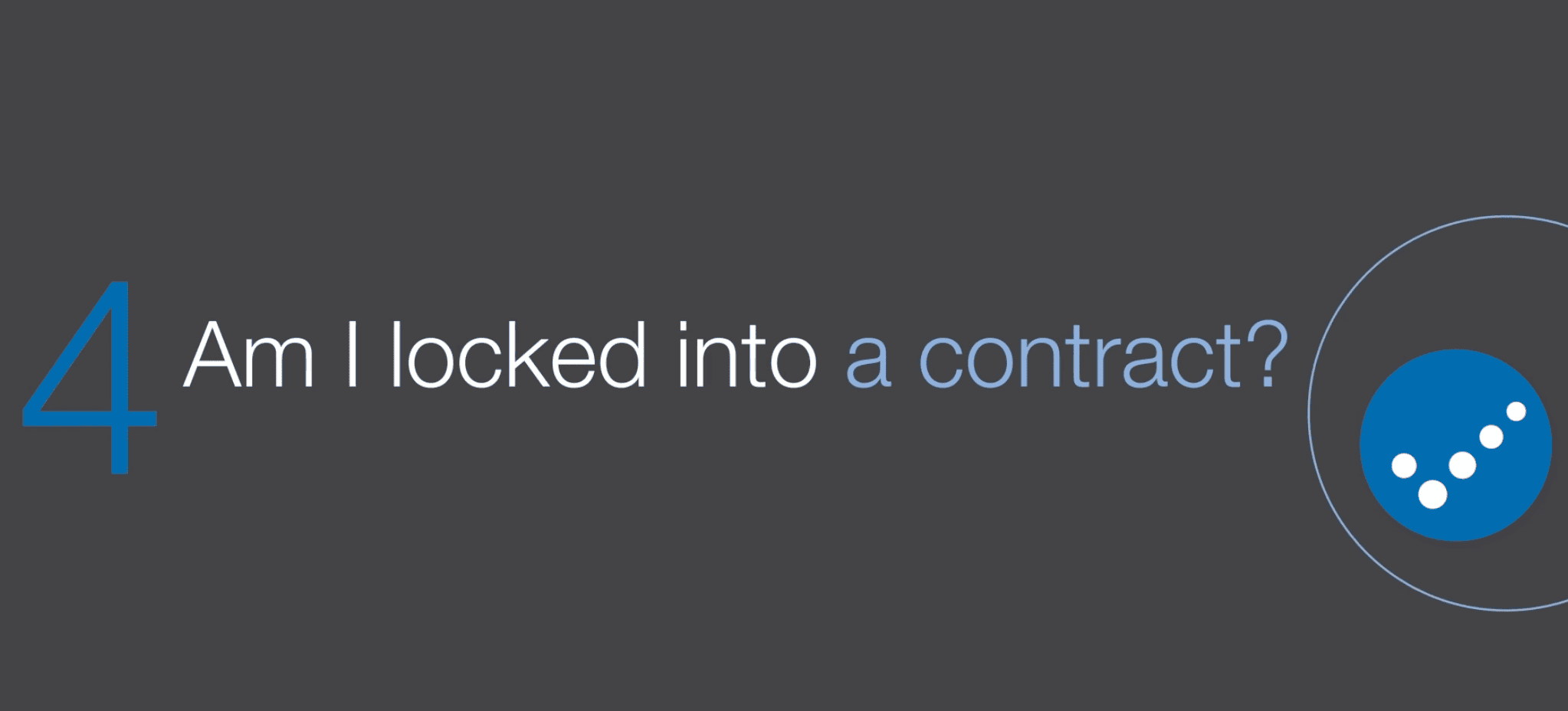 Practice Perfect EMR FAQ image with text asking "Am I locked into a contract?" on dark background.