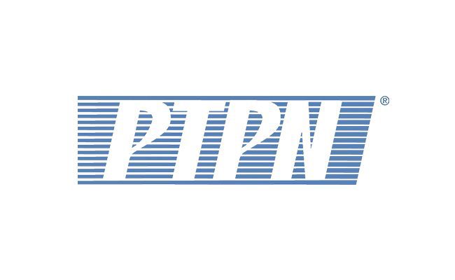 PTPN logo in blue with horizontal stripes across the text.