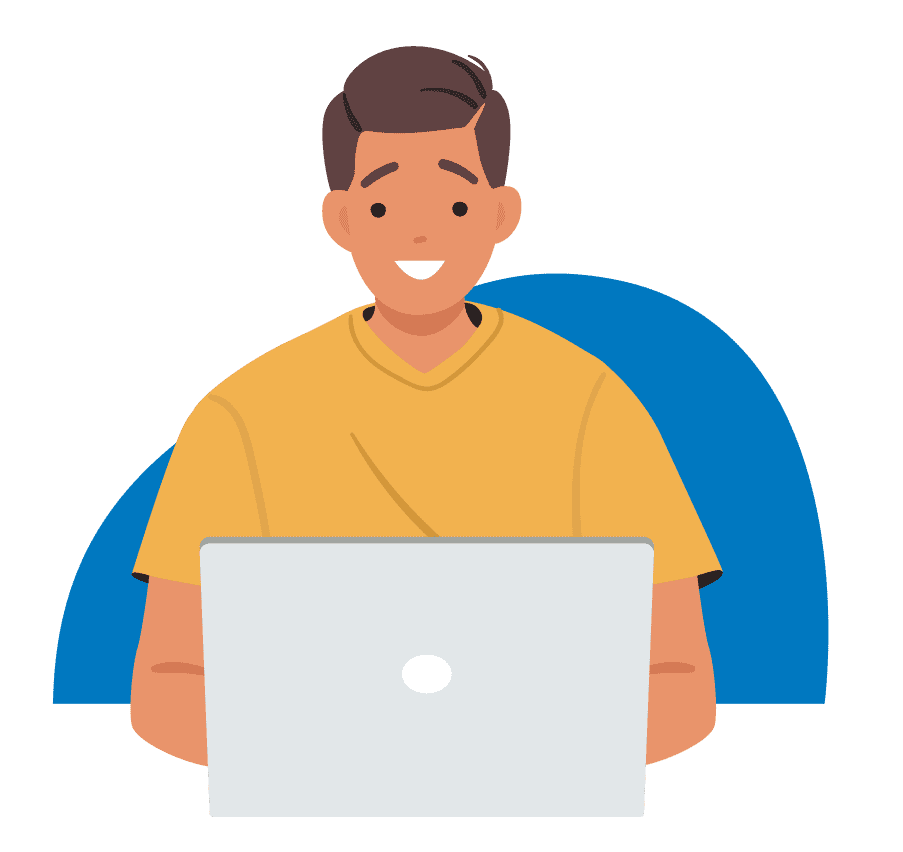 A person using a laptop.
